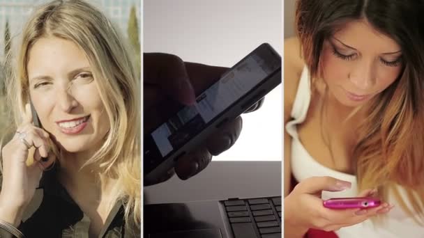 Menschen, die Smartphone nutzen — Stockvideo