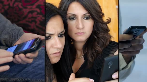 Composition des personnes utilisant un smartphone — Video