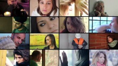 4k üzgün insanlar kompozisyon: erkek, kadın, depresif, kasvetli, acı