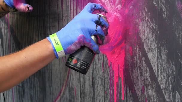 Kunst en graffiti straatfestival — Stockvideo