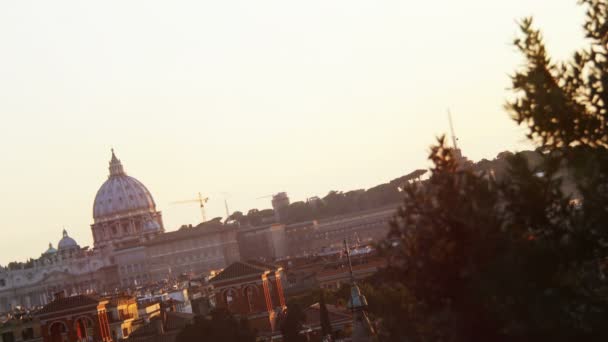 St. Peter's Basilica at the sunset — Stock Video