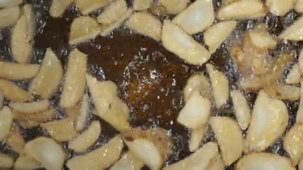 油炸土豆的餐厅 — 图库视频影像