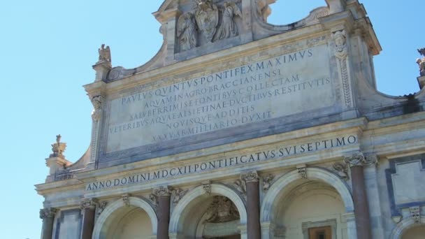 La Fontana dell'Acqua Paola — Video Stock