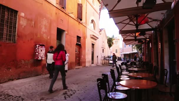 Malerische alte straße von rom — Stockvideo