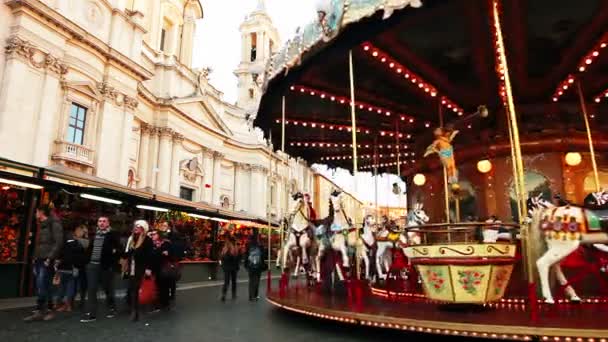 Rotating Merry-go-round — Stock Video