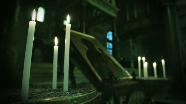 组的白蜡烛 — 图库视频影像