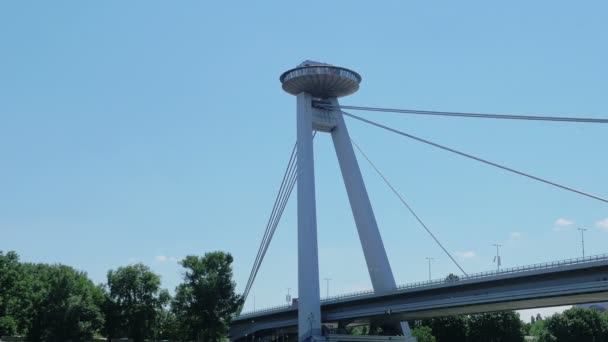 Bridge of the Slovak National Uprising in Bratislava — Stock Video