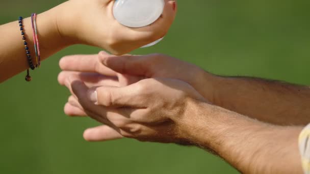 Wash Your Hands Young Man Hands Sanitized Disinfectant — Stock Video