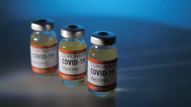 Ready Inject Three Small Vials Covid19 Vaccine — Stock Video