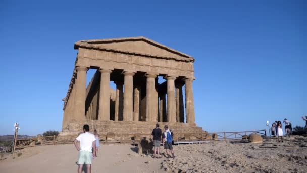 Visão Sugestiva Templo Concórdia Agrigento Sicília Itália Agosto 2020 — Vídeo de Stock