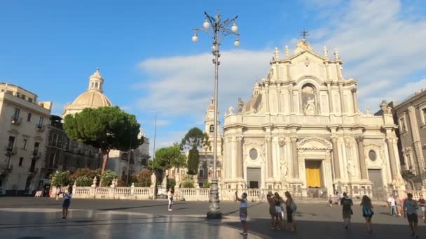 Beautiful View Cathedral Sant Agata Catania Italy August 2020 — Stock Video