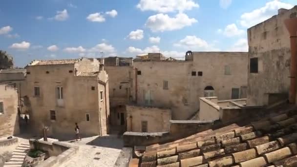 Turister Promenader Gatorna Matera Basilicata Italien Augusti 2020 — Stockvideo