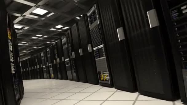 Datové Centrum Interiér Serverovny Stabilní Kamera — Stock video