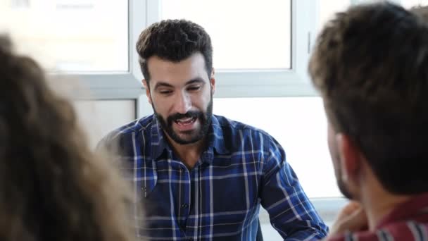 Carrière Démarrage Travail Équipe Lors Réunion Travail Sur Présentation Projet — Video