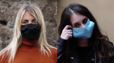 Umut, güven. Güzel kadınlar maskelerini çıkarıp kameraya gülümserler.