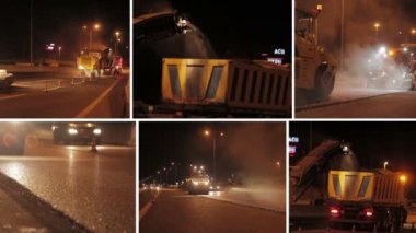 bir otoban - bir karayolu üzerinde çalışma - kompozisyon kaldırım asfalt