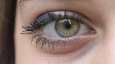 genç bir kadının yeşil göz