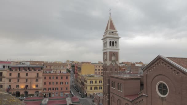 Roofs in university district of Rome — Stock Video