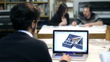 genç mimar CAD yazılımı bir mimar Studio'yu kullanarak