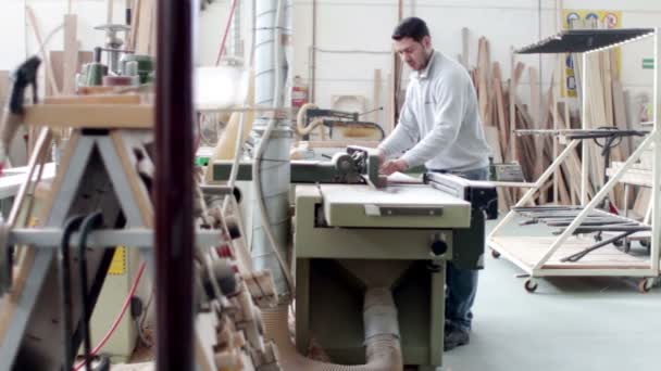 Joinery , joiners workshop ,woodworking ,carpenter,woodworking - dolly — Stock video