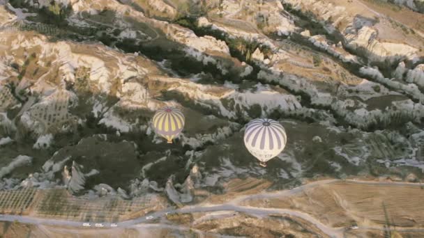 Flygande varmluftsballonger — Stockvideo