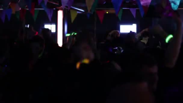 Crowd partying and dancing — Stock Video