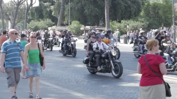 Parada rowerzystów motocykl Harley Davidson — Wideo stockowe