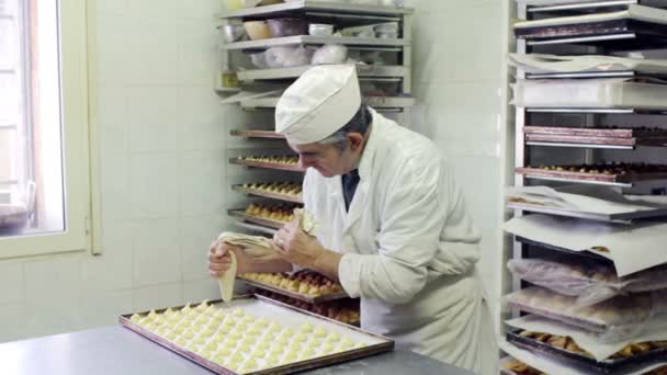 Pastelería chef cocina — Vídeos de Stock