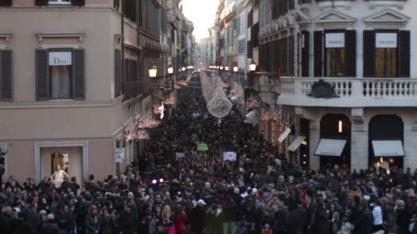 Roma centro nel periodo delle vendite — Video Stock