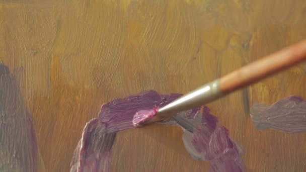 Målare måla ett vackert landskap — Stockvideo