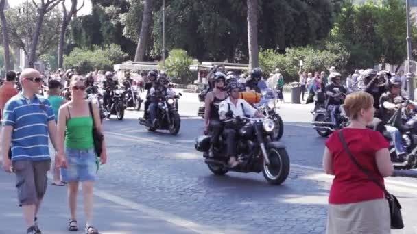 Harley Davidson motocykl motorkáři Parade — Stock video