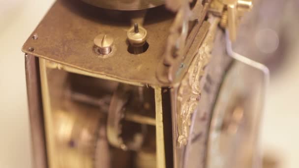 Gears of an antique clock — Stock Video