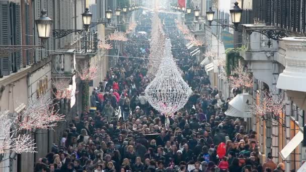 Κέντρο Πόλης Ρώμης κατά την περίοδο των πωλήσεων — Αρχείο Βίντεο