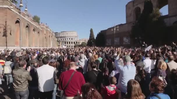 Demonstrasjon av sentrum i Roma – stockvideo