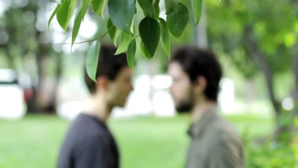 Hombres beso en el fondo - hombre gay — Vídeo de stock