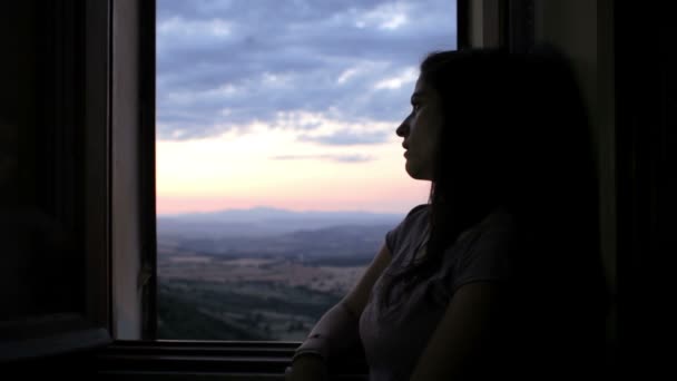 Sad pensive woman — Stock Video