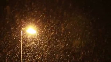 Kar fırtınası sırasında şehir