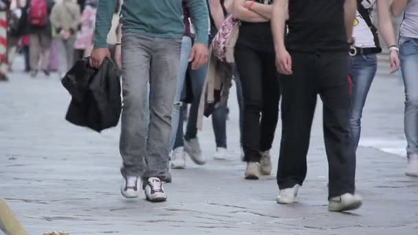 Människor som vandrar i gatan - Timelapse — Stockvideo