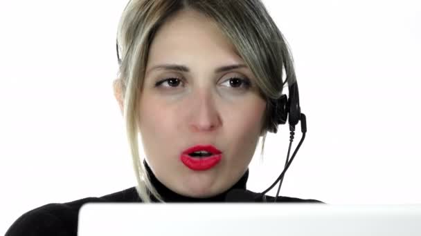 Operatore del call center — Video Stock