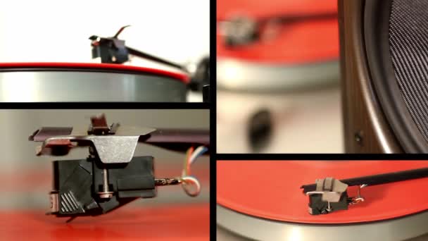 Vinyl record playing — Stock Video