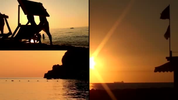 Η ομορφιά της θάλασσας στο ηλιοβασίλεμα-σύνθεση — Αρχείο Βίντεο