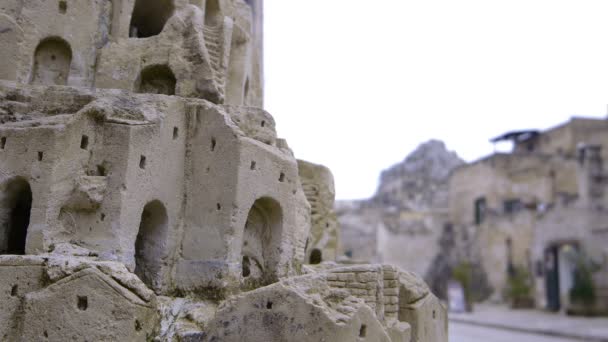 Matera Europäische Kulturhauptstadt im Jahr 2019 Stadtansicht — Stockvideo