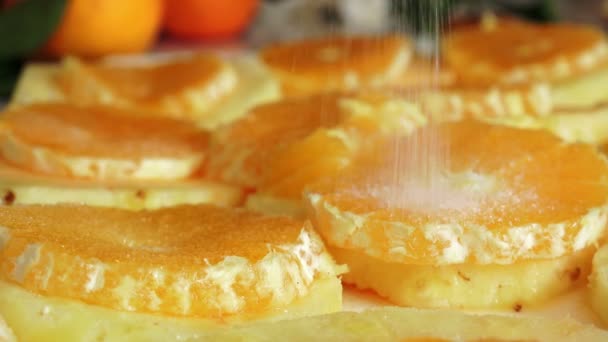 Orangenkuchen zubereiten — Stockvideo