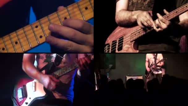 Banda tocando em um palco — Vídeo de Stock