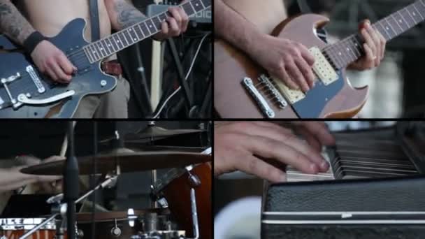 Band spelen op een podium — Stockvideo