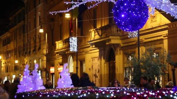 Árbol de Navidad en Roma — Vídeo de stock