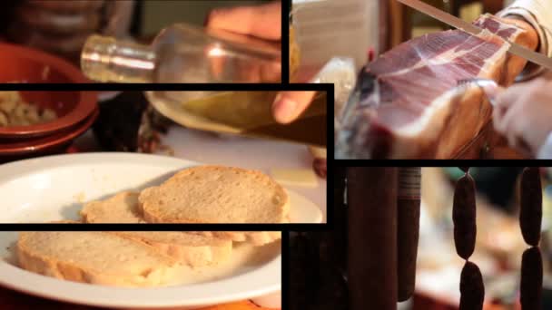 Состав с итальянской едой — стоковое видео
