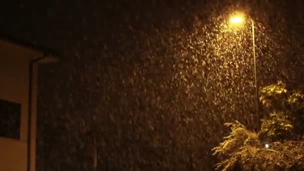 Cidade durante tempestade de neve — Vídeo de Stock