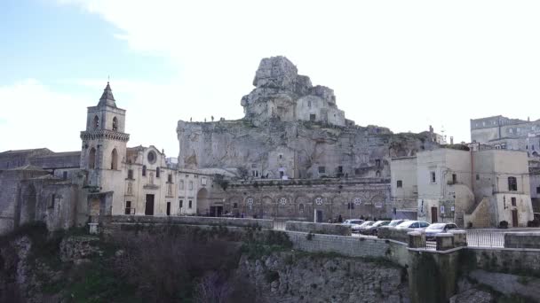 Widok z miejsc w mieście Matera — Wideo stockowe