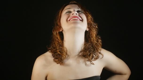 Mujer con sonrisa brillante — Vídeos de Stock